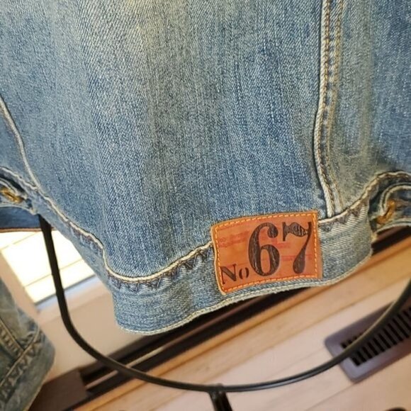 Ralph Lauren Black Label Polo Jeans Original Distress Slv Blue Sz L Jean Jacket - Picture 10 of 16